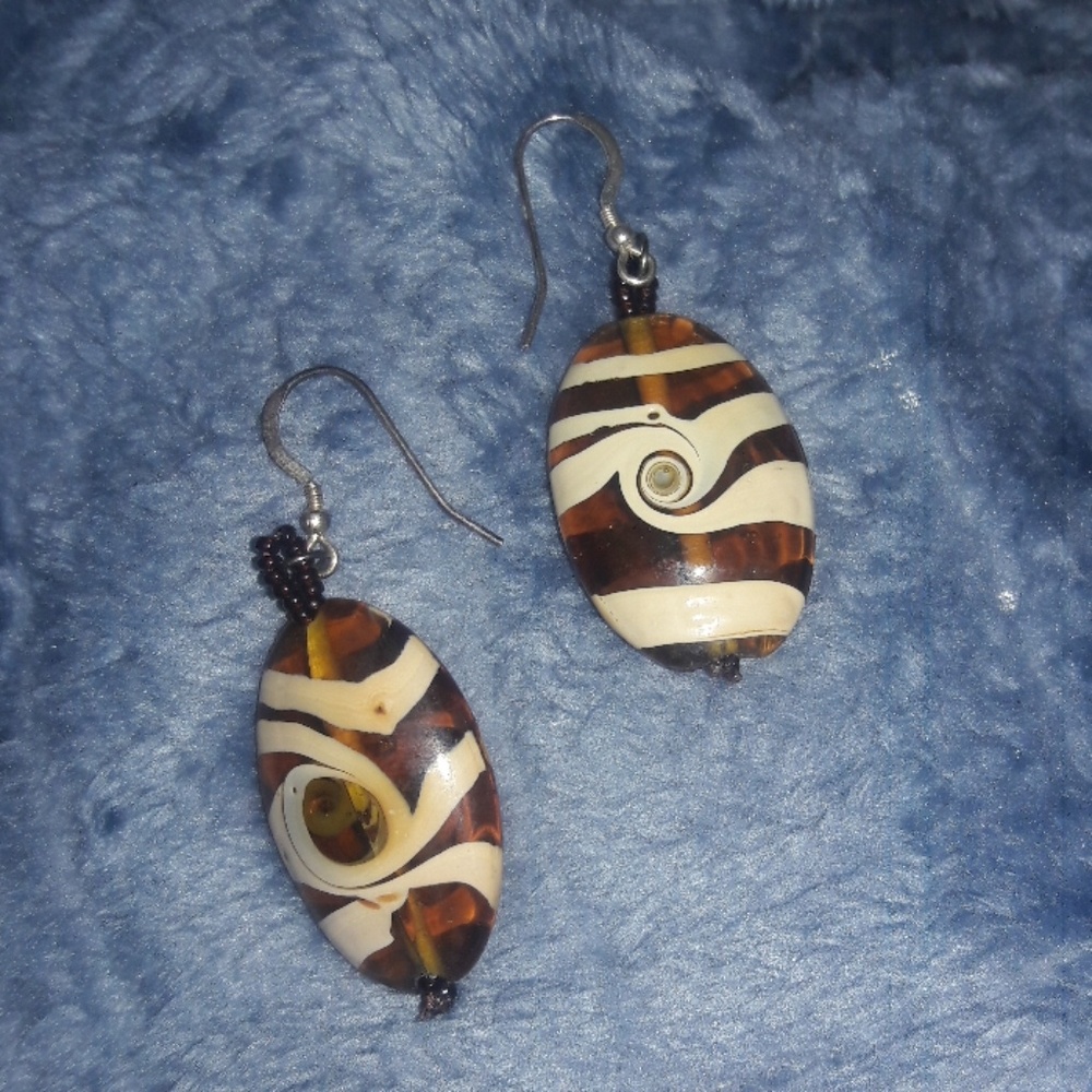 Brown and beige earrings